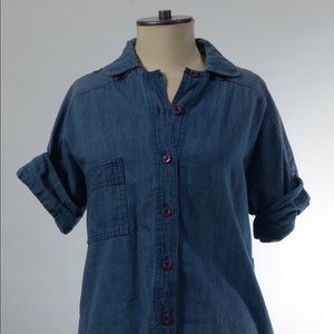 The Vintage Denim Blouse with Embroidery